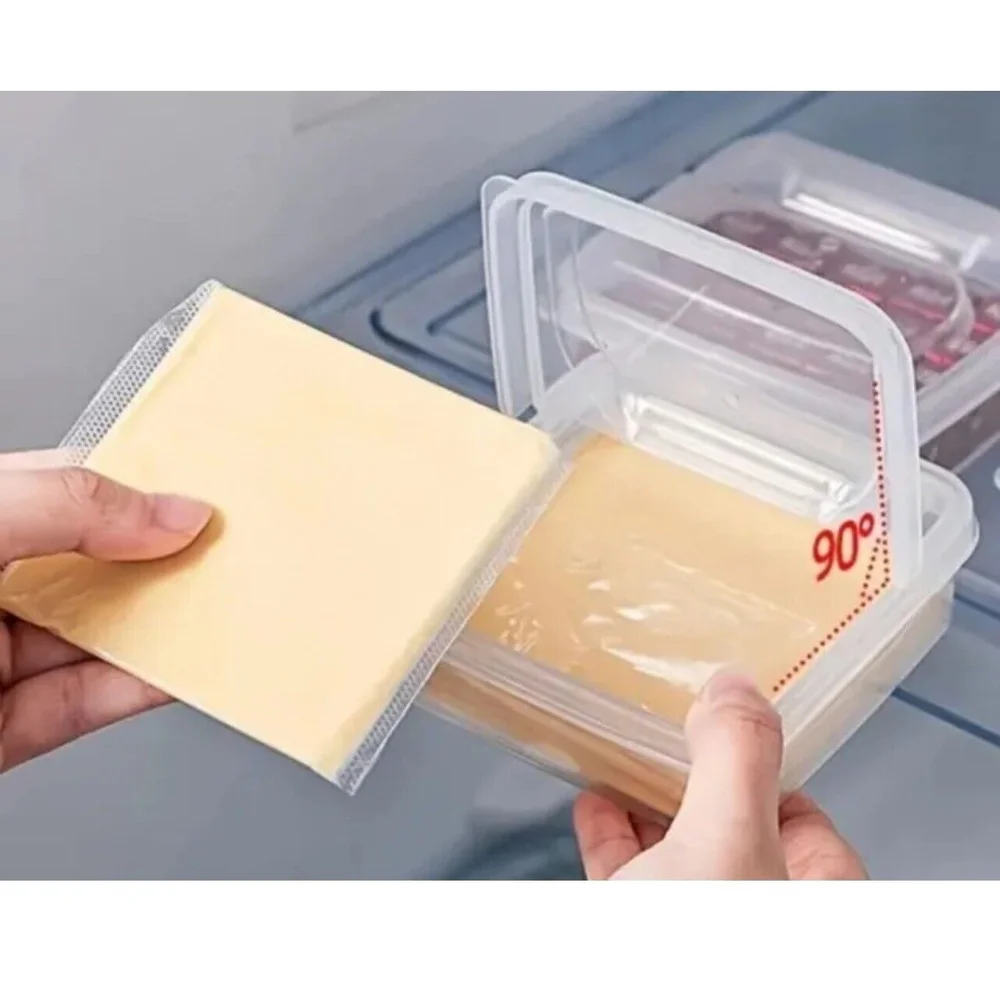 Clear Food Storage Box, Plastic Refrigerator Storage cheese butter box ( 3 Pack)